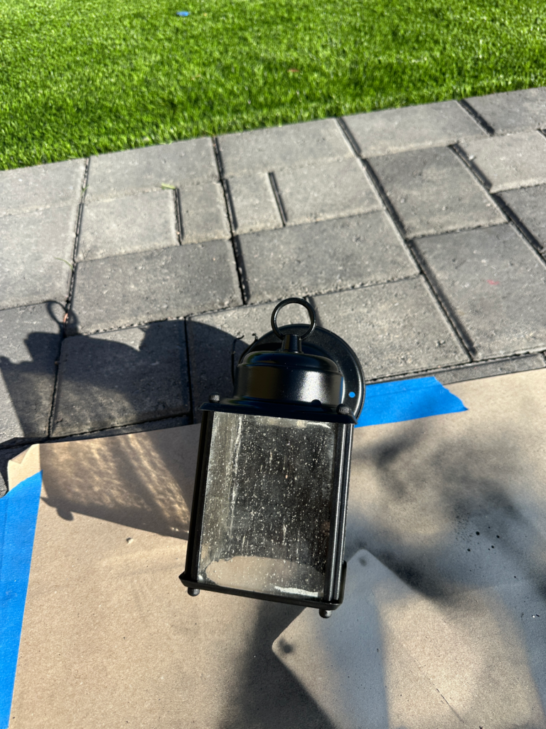 how to restore a light fixture with primer and paint